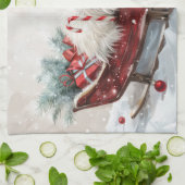 Katoen De Tulear Hond Kerstfeest Theedoek (Gevouwen)