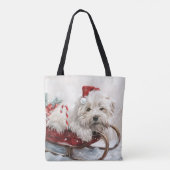 Katoen De Tulear Hond Kerstfeest Tote Bag (Achterkant)