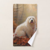 Katoen De Tulear in Herfstbladeren Herfst Inspire Bad Handdoek (Handdoek)
