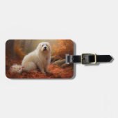 Katoen De Tulear in Herfstbladeren Herfst Inspire Bagagelabel (Voorkant horizontaal)