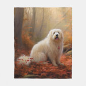 Katoen De Tulear in Herfstbladeren Herfst Inspire Fleece Deken (Voorkant)