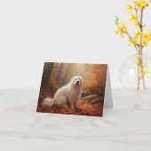 Katoen De Tulear in Herfstbladeren Herfst Inspire Kaart (Gele Bloem)