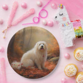 Katoen De Tulear in Herfstbladeren Herfst Inspire Papieren Bordje (Feest)