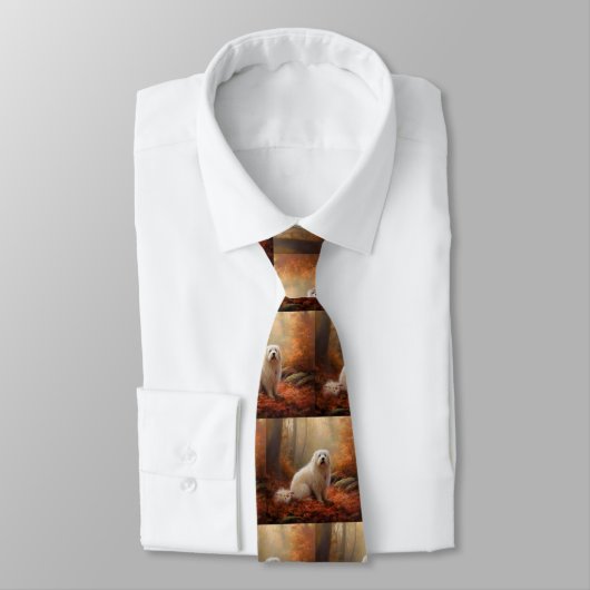 Katoen De Tulear in Herfstbladeren Herfst Inspire Stropdas (Gebonden)