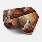 Katoen De Tulear in Herfstbladeren Herfst Inspire Stropdas (Opgerold)