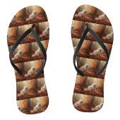 Katoen De Tulear in Herfstbladeren Herfst Inspire Teenslippers (Voetbed)