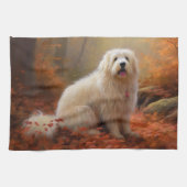 Katoen De Tulear in Herfstbladeren Herfst Inspire Theedoek (Horizontaal)