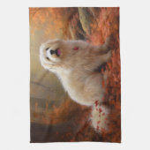 Katoen De Tulear in Herfstbladeren Herfst Inspire Theedoek (Verticaal)