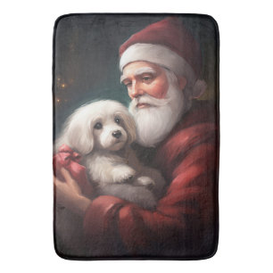 Katoen De Tulear Met Kerstman Kerstmis Badmat