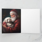 Katoen De Tulear Met Kerstman Kerstmis Kaart (Binnen)