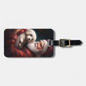 Katoen de Tulear met Kerstmis Bagagelabel (Voorkant horizontaal)