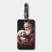 Katoen de Tulear met Kerstmis Bagagelabel (Achterkant verticaal)