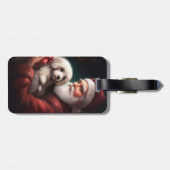 Katoen de Tulear met Kerstmis Bagagelabel (Achterkant horizontaal)