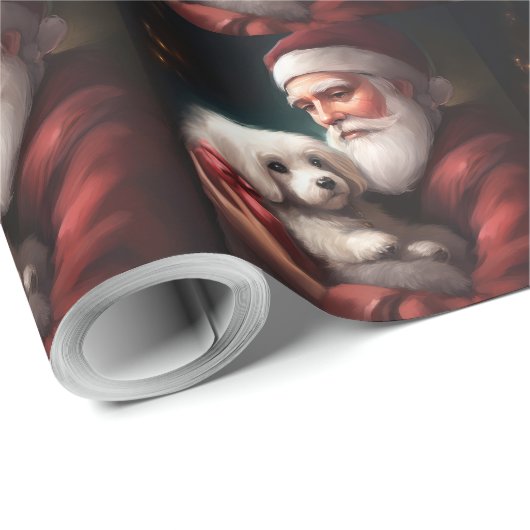 Katoen de Tulear met Kerstmis Cadeaupapier (Rol Hoek)