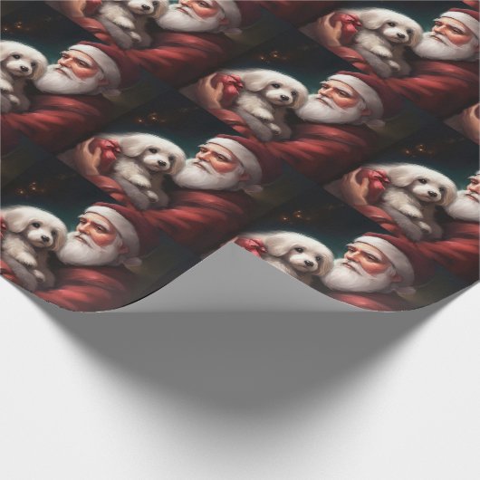 Katoen de Tulear met Kerstmis Cadeaupapier (Hoek)