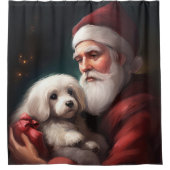 Katoen de Tulear met Kerstmis Douchegordijn (Voorkant)