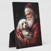 Katoen de Tulear met Kerstmis Fotoplaat (Zijkant)