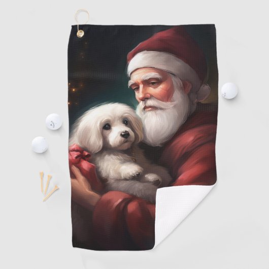 Katoen de Tulear met Kerstmis Golfhanddoek (Insitu)