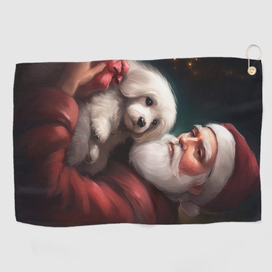 Katoen de Tulear met Kerstmis Golfhanddoek (Horizontaal)