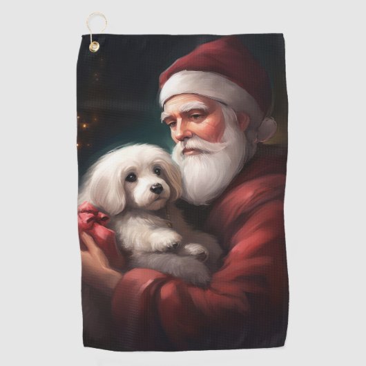 Katoen de Tulear met Kerstmis Golfhanddoek (Voorkant)