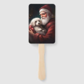 Katoen de Tulear met Kerstmis Handwaaier (Achterkant)