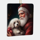 Katoen de Tulear met Kerstmis Keramisch Ornament (Rechts)