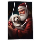 Katoen de Tulear met Kerstmis Medium Cadeauzakje (Voorkant)