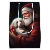 Katoen de Tulear met Kerstmis Medium Cadeauzakje (Achterkant)