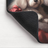 Katoen de Tulear met Kerstmis Muismat (Hoek)