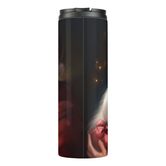 Katoen de Tulear met Kerstmis Thermosbeker (Achterkant)