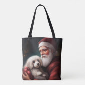 Katoen de Tulear met Kerstmis Tote Bag (Achterkant)