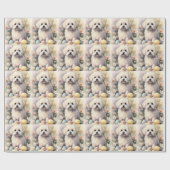 Katoen De Tulear met Paaseieren Vakantie Cadeaupapier (Vlak)