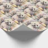 Katoen De Tulear met Paaseieren Vakantie Cadeaupapier (Hoek)