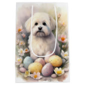 Katoen De Tulear met Paaseieren Vakantie Medium Cadeauzakje (Achterkant)