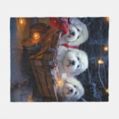 Katoen De Tulear Sneeuwslee Kerstdecoratie Fleece Deken (Voorkant (Horizontaal))