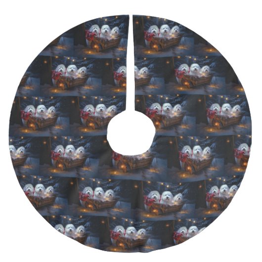 Katoen De Tulear Sneeuwslee Kerstdecoratie Kerstboom Rok (Voorkant)