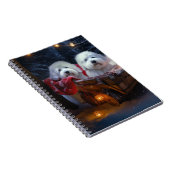 Katoen De Tulear Sneeuwslee Kerstdecoratie Notitieboek (Rechterzijde)