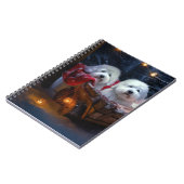 Katoen De Tulear Sneeuwslee Kerstdecoratie Notitieboek (Linkerzijde)