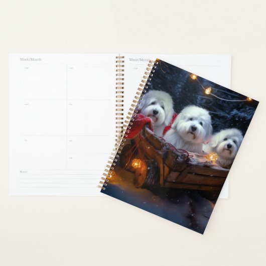 Katoen De Tulear Sneeuwslee Kerstdecoratie Planner (Display)
