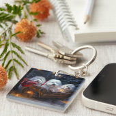 Katoen De Tulear Sneeuwslee Kerstdecoratie Sleutelhanger (Voorkant Rechts)