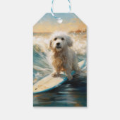 Katoen De Tulear Strand Surfen Schilderij Cadeaulabel (Achterkant)