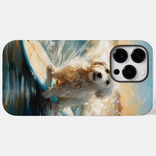 Katoen De Tulear Strand Surfen Schilderij Case-Mate iPhone Case (Achterkant (horizontaal))