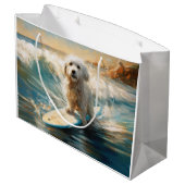 Katoen De Tulear Strand Surfen Schilderij Groot Cadeauzakje (Achterkant Gekanteld)