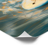 Katoen De Tulear Strand Surfen Schilderij Perfect Poster (Hoek)