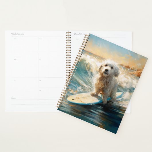 Katoen De Tulear Strand Surfen Schilderij Planner (Display)