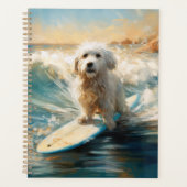 Katoen De Tulear Strand Surfen Schilderij Planner (Voorkant)