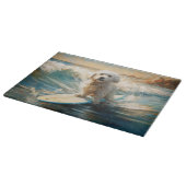 Katoen De Tulear Strand Surfen Schilderij Snijplank (Hoek)