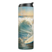 Katoen De Tulear Strand Surfen Schilderij Thermosbeker (Gedraaid links)