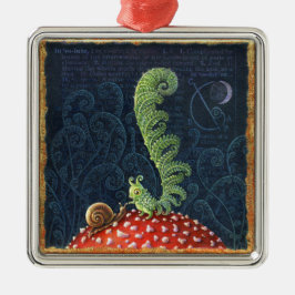 Katoen decor, Involute. Cute paddestoel Metalen Ornament