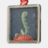 Katoen decor, Involute. Cute paddestoel Metalen Ornament (Links)